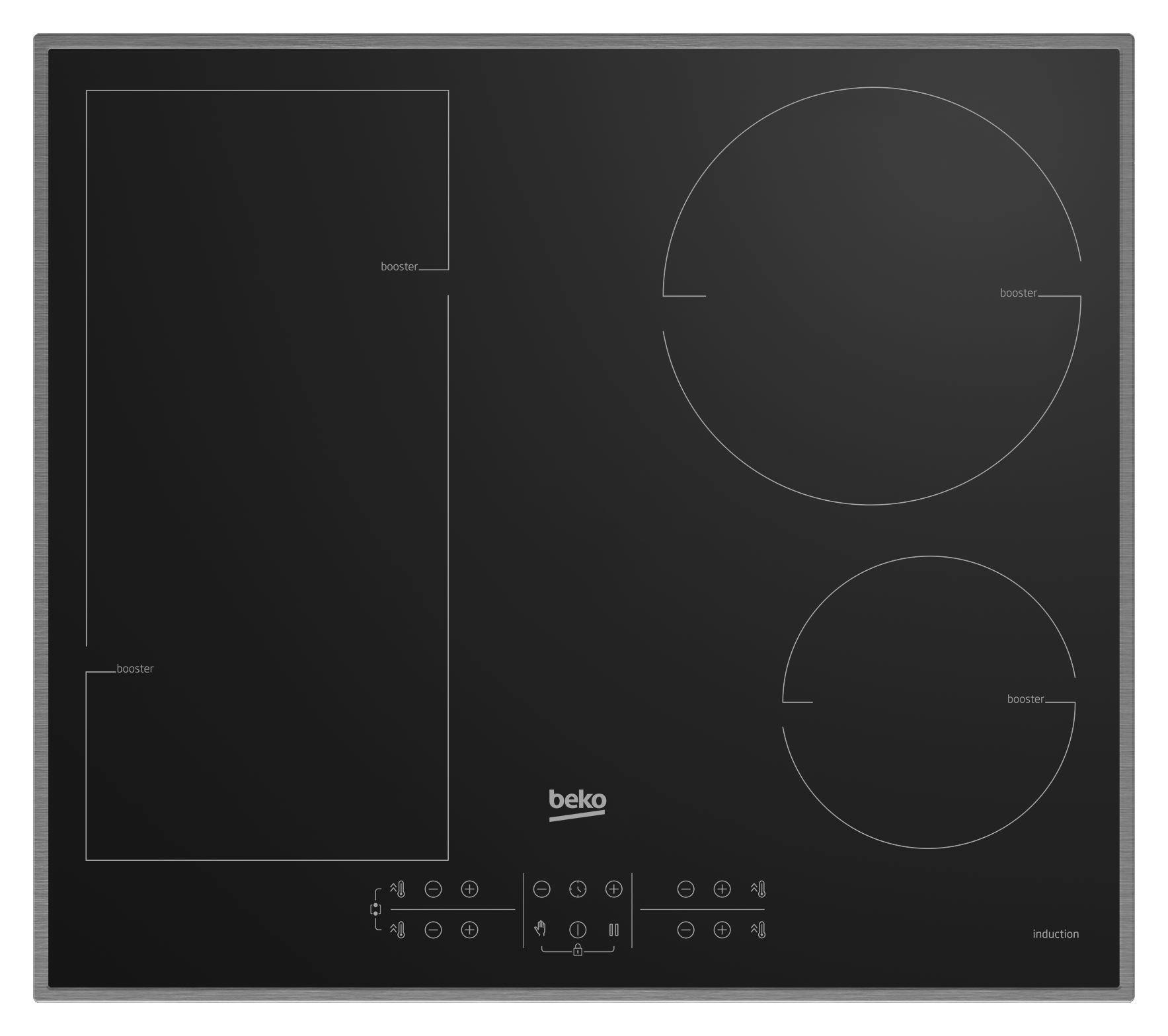 beko Induktionskochfeld HII64200FMTX schwarz Glas B/H/T: ca. 58x52x51 cm