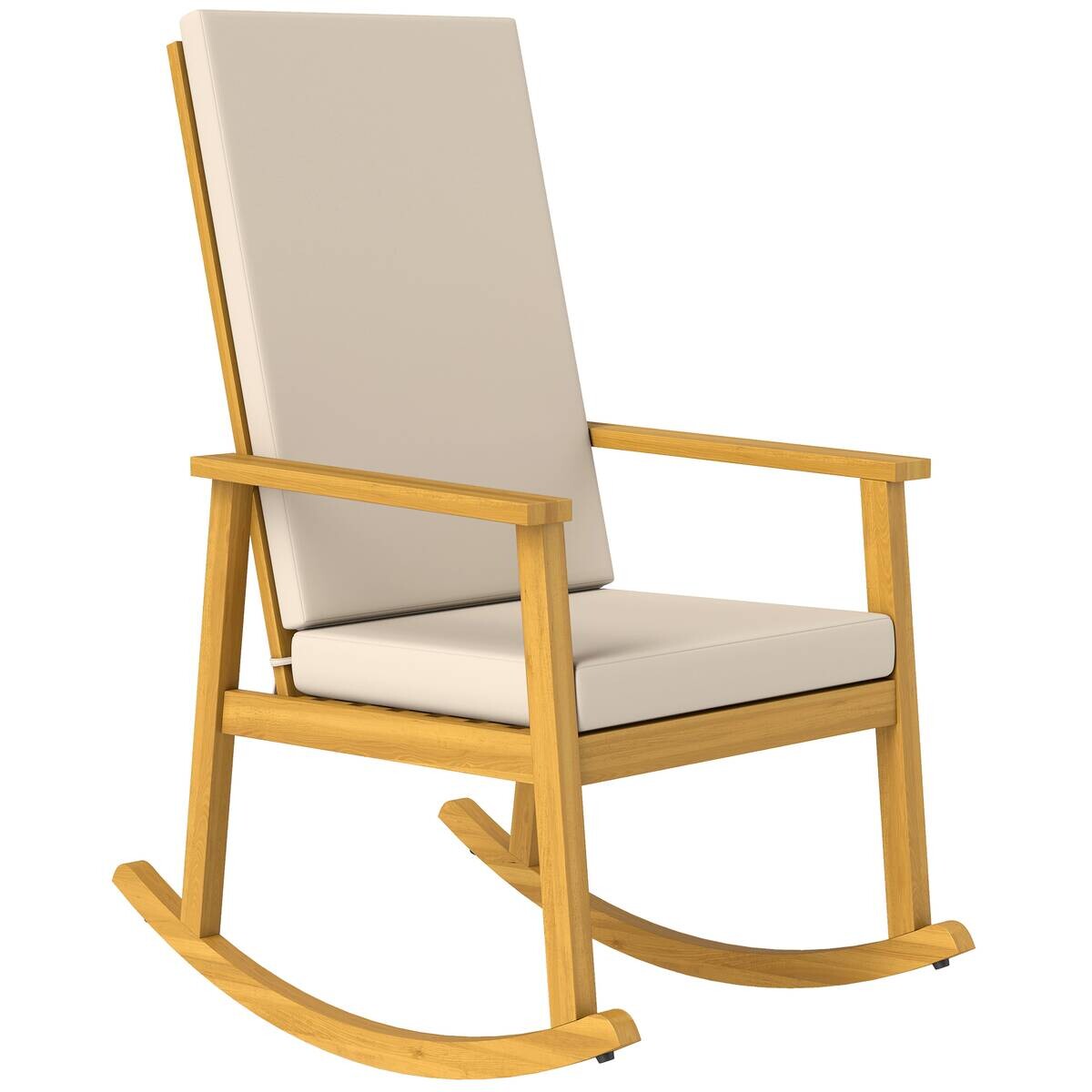 Outsunny Schaukelstuhl natur Polyester B/H/L: ca. 60x107x89 cm