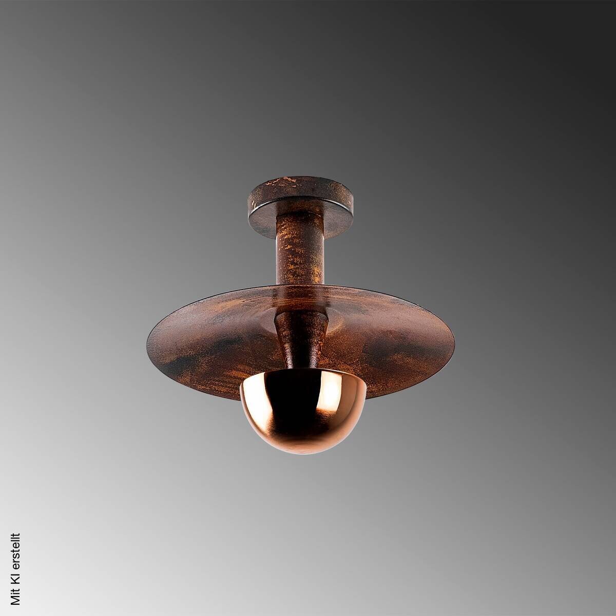 Opviq Deckenleuchte Kurt-13353 Kupfer Metall B/H/T/L/D: ca. 28x26x28x28x28 cm E27 1 Brennstellen