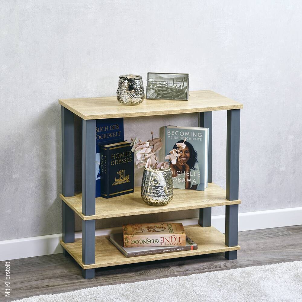 Kesper Regal grau Spanplatte B/H/L: ca. 29,5x58,5x60 cm
