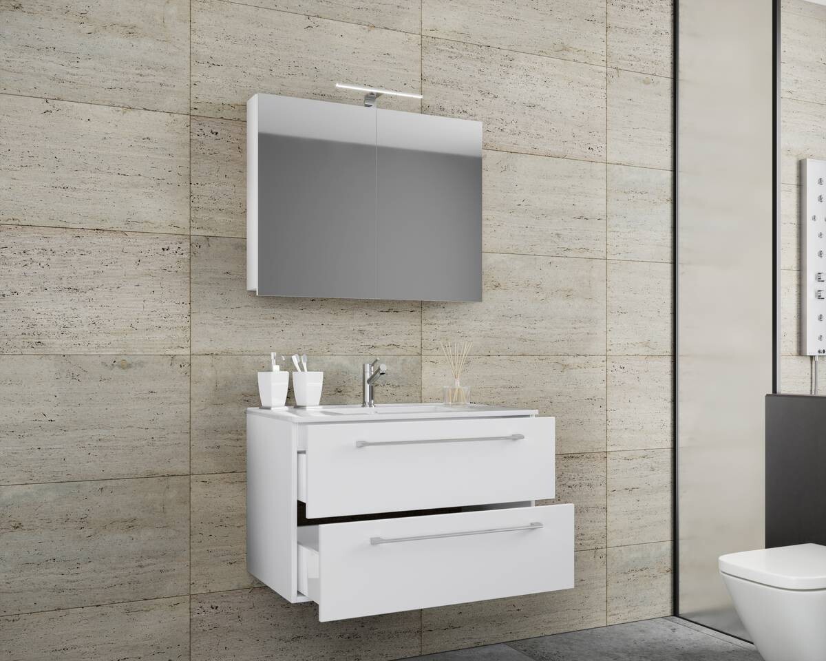 Waschplatz 3tlg-Badinos weiß B/H/T: ca. 80x50x46 cm