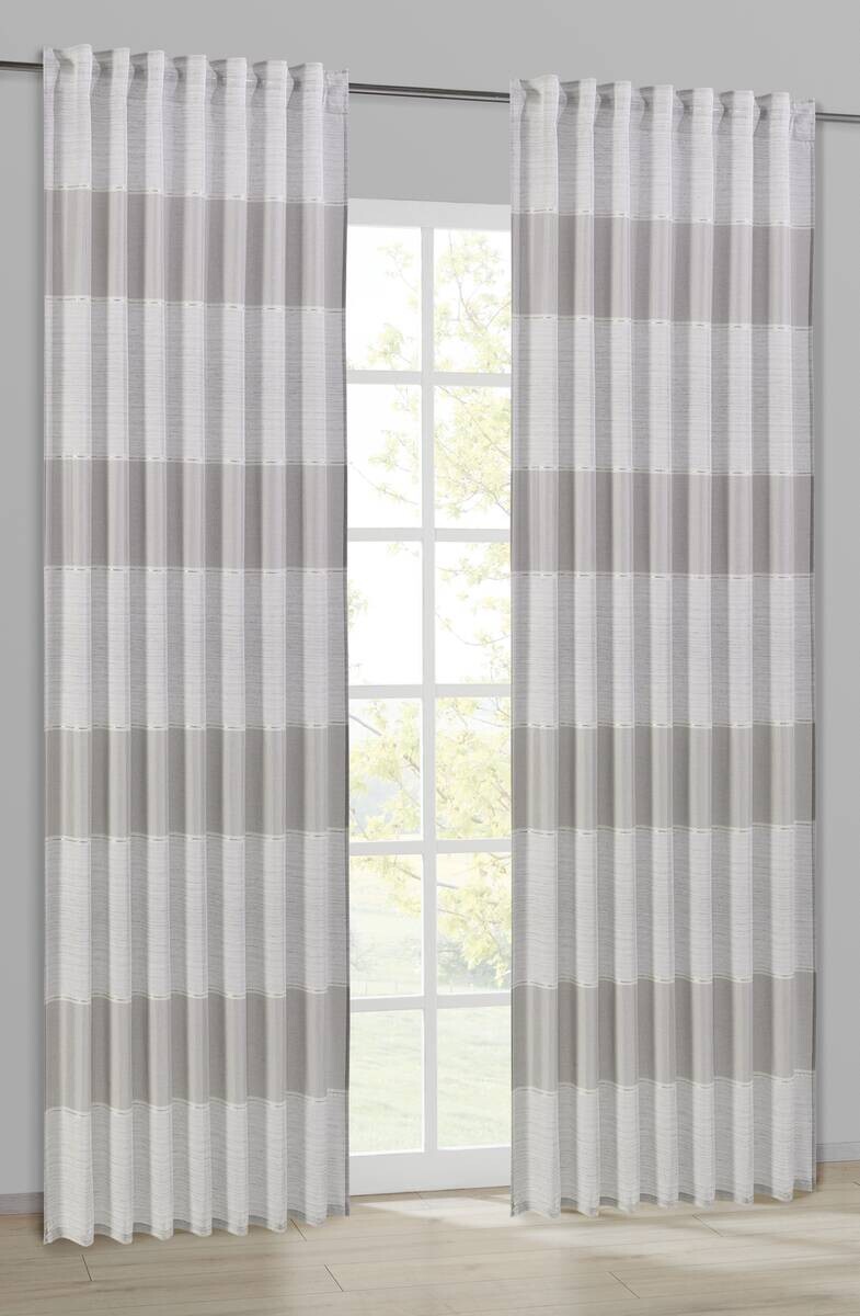 Kombivorhang Petra silber B/L: ca. 140x245 cm