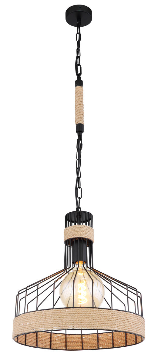 GLOBO Pendelleuchte Halia schwarz Metall H/D: ca. 135x35 cm E27 1 Brennstellen