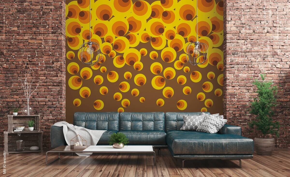 Livingwalls Fototapete Vintage gelb braun orange B/L: ca. 280x159 cm