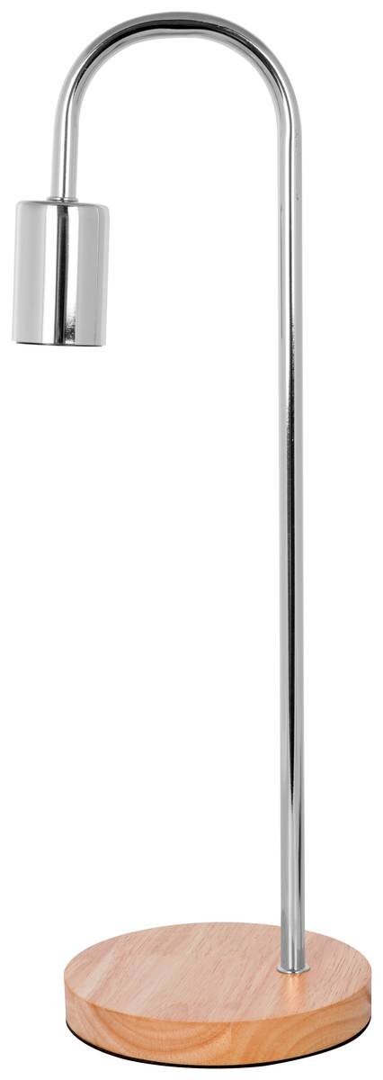 Kayoom Tischleuchte Vinara 625 Chrom Metall Holz B/H/T/D: ca. 15x47x15x15 cm E27 1 Brennstellen