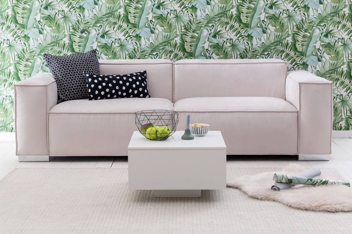 Wohnling Couchtisch weiß Holzwerkstoff B/H/T: ca. 60x35,5x60 cm