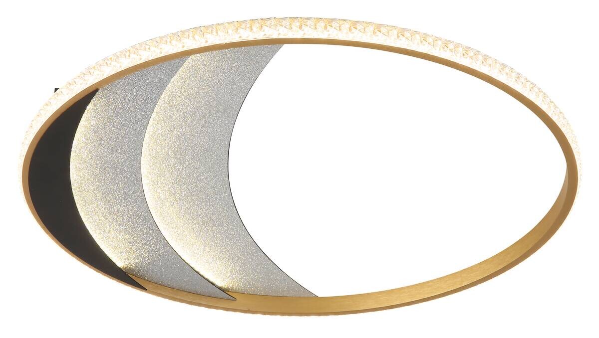 GLOBO Deckenleuchte gold klar schwarz Metall Kunststoff Aluminium H/D: ca. 6x52 cm 1 Brennstellen