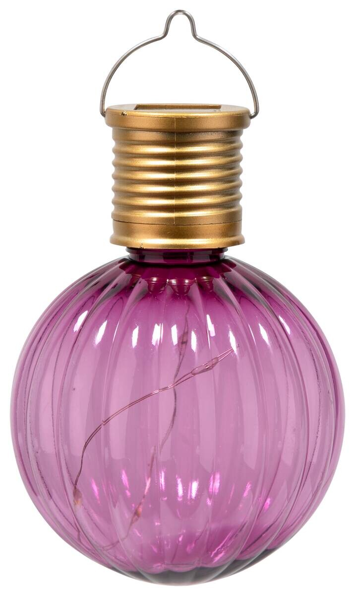 Solarleuchte pink Kunststoff H/D: ca. 13,5x8,5 cm