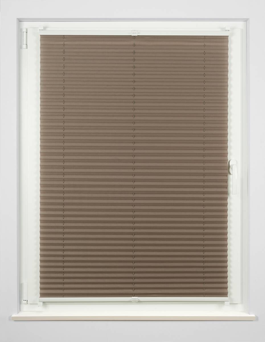 Hochwertiges Klemmplissee taupe B/L: ca. 80x130 cm