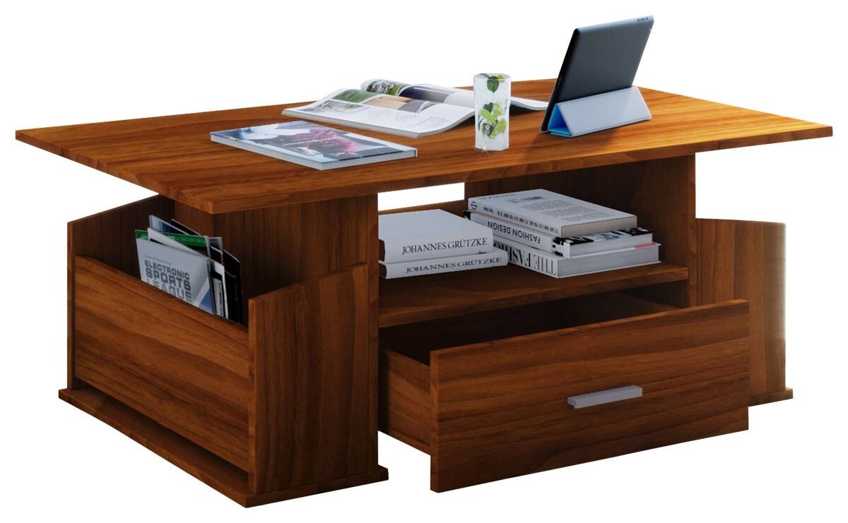 VCM Möbel Couchtisch Junata nussbaum Holzwerkstoff B/H/T: ca. 110x44x52 cm