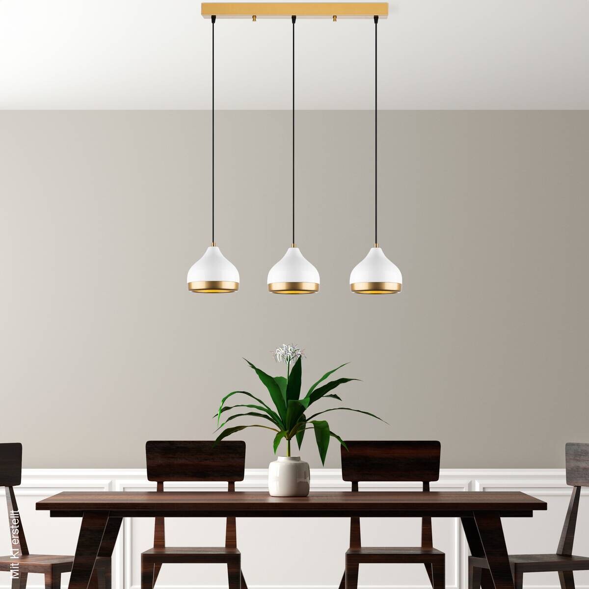 Opviq Pendelleuchte Yldo weiß B/H/T/L: ca. 67x111x17x67 cm E27 3 Brennstellen