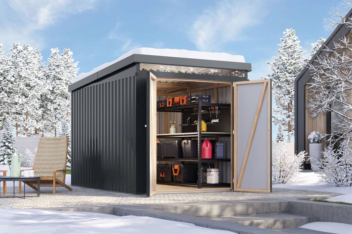 Karibu Gartenhaus IIndra 2,5 anthrazit B/H/T: ca. 206x213x289 cm