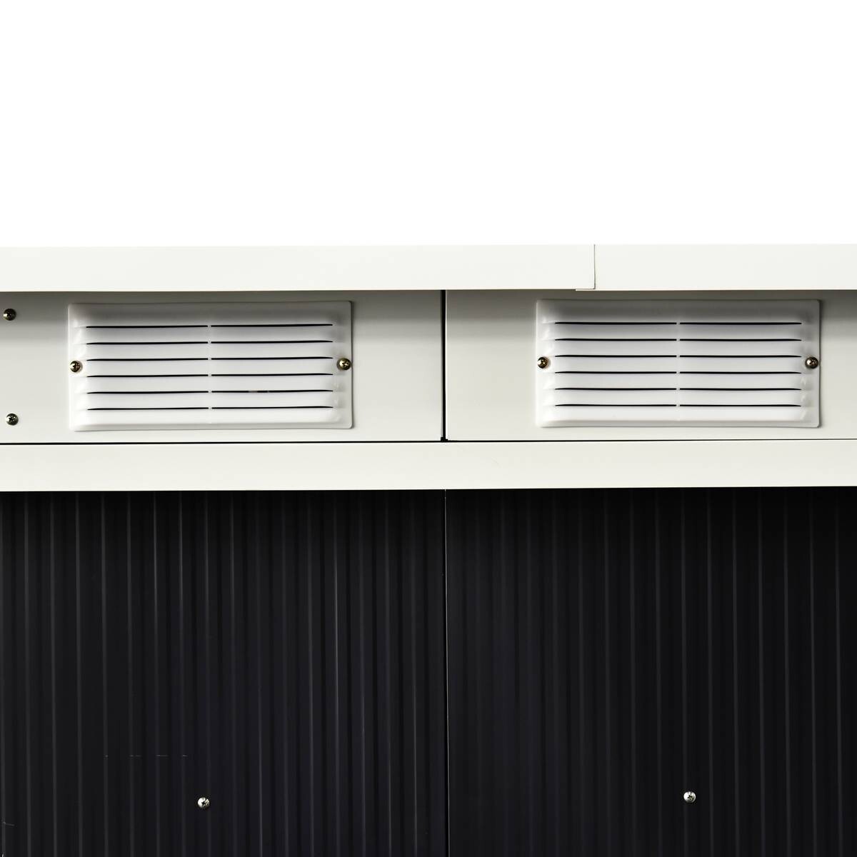 Outsunny Gartenschrank dunkelgrau Stahl B/H/L: ca. 130x173x277 cm