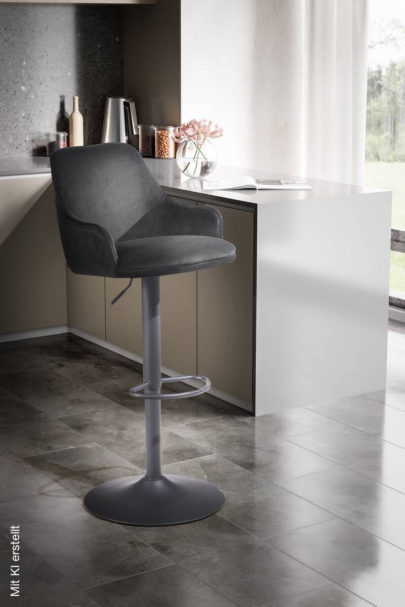 Barhocker schwarz Samt B/H/T: ca. 45x106x45 cm