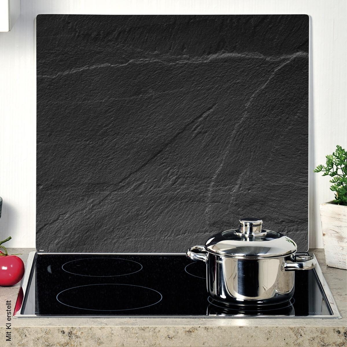 Kesper Herdblende-/Abdeckplatte Schiefer Glas