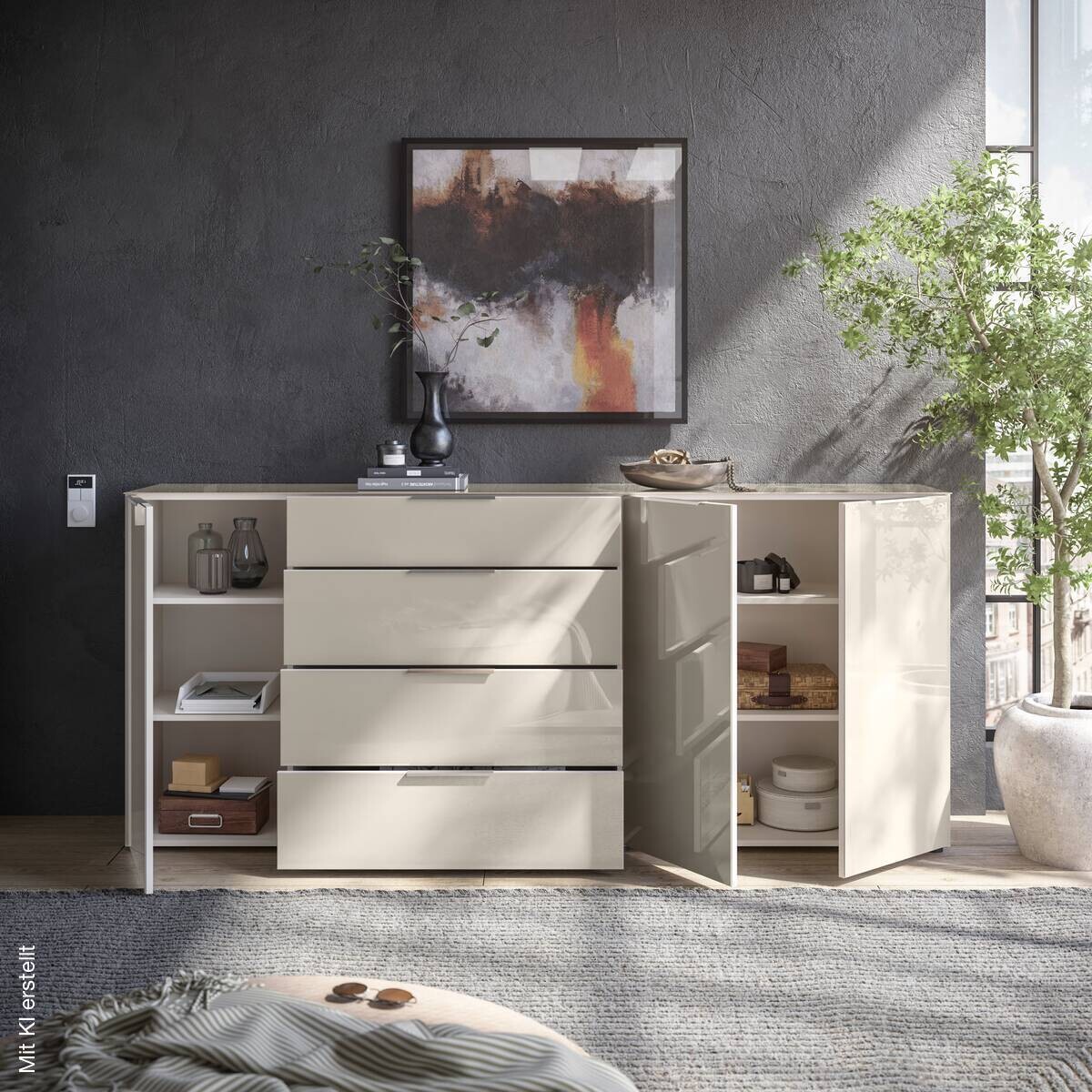 Kommode Santorin Cashmere B/H/T: ca. 226x99x40 cm