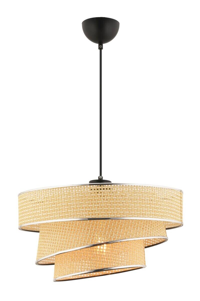 Opviq Pendelleuchte Couper kamel Baumwolle Metall B/H/L: ca. 40x72x40 cm E27 1 Brennstellen