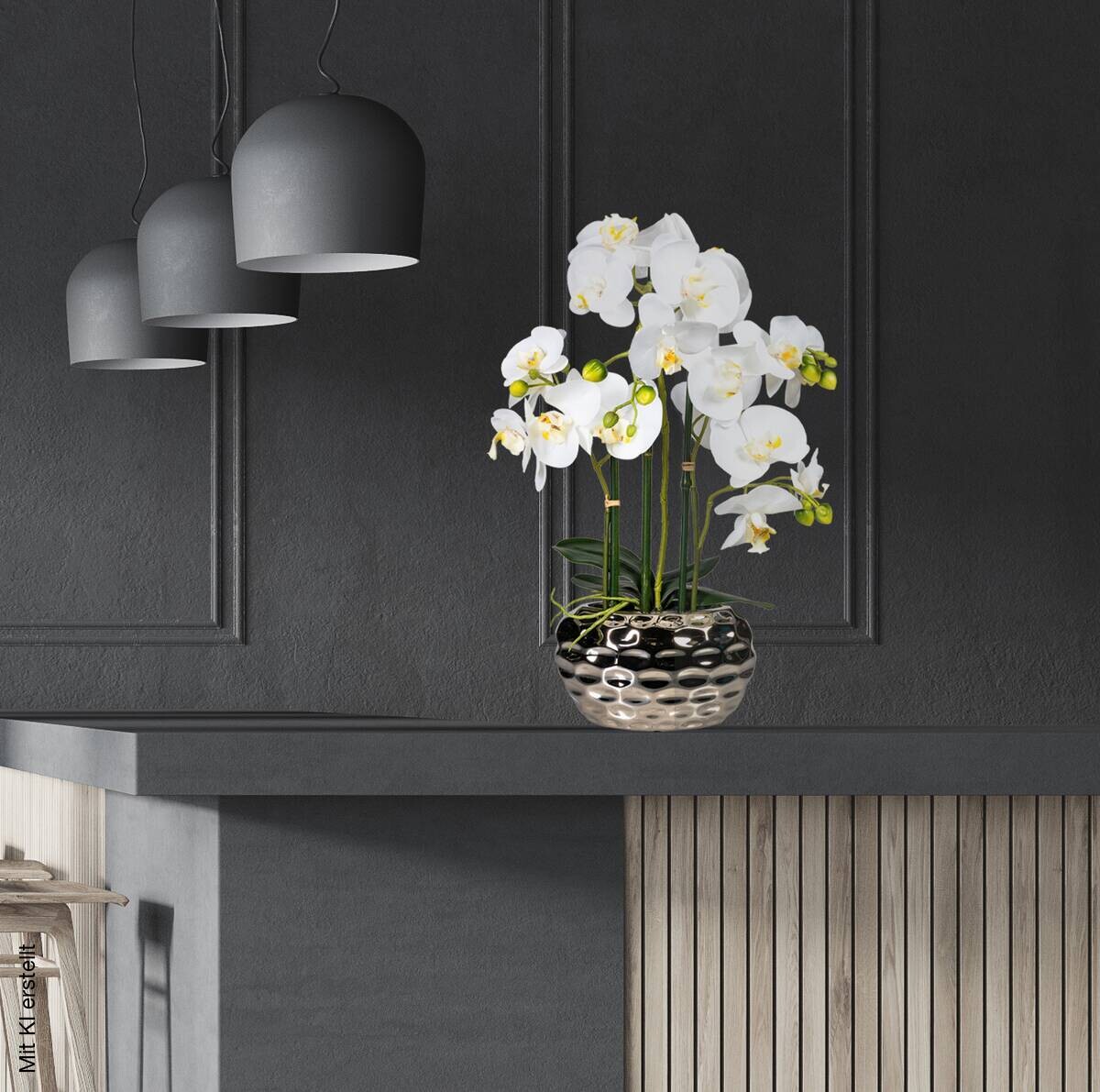 Kunstpflanze Orchidee weiß Kunststoff H: ca. 55 cm