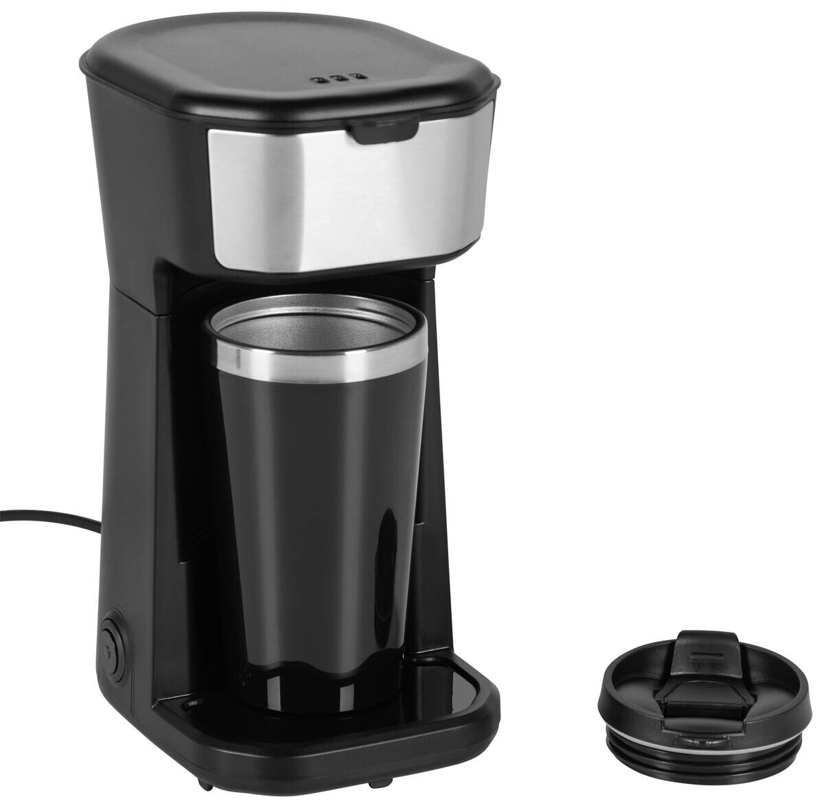 POCOline Kaffeeautomat schwarz Edelstahloptik Kunststoff B/H/L: ca. 13x26,1x18,1 cm