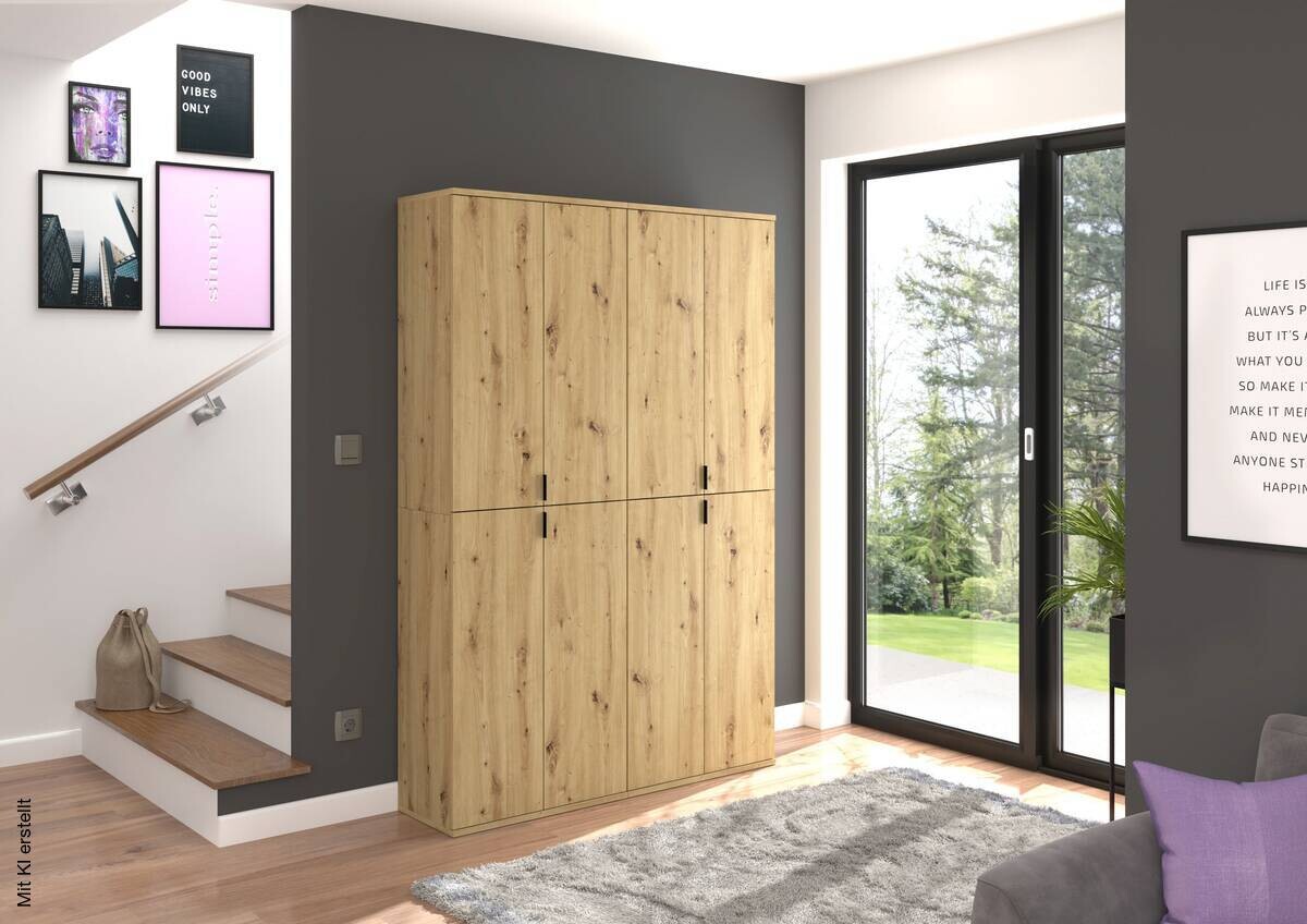 Garderobe PROJEKT Eiche Artisan Nachbildung B/H/T: ca. 122x193x34 cm