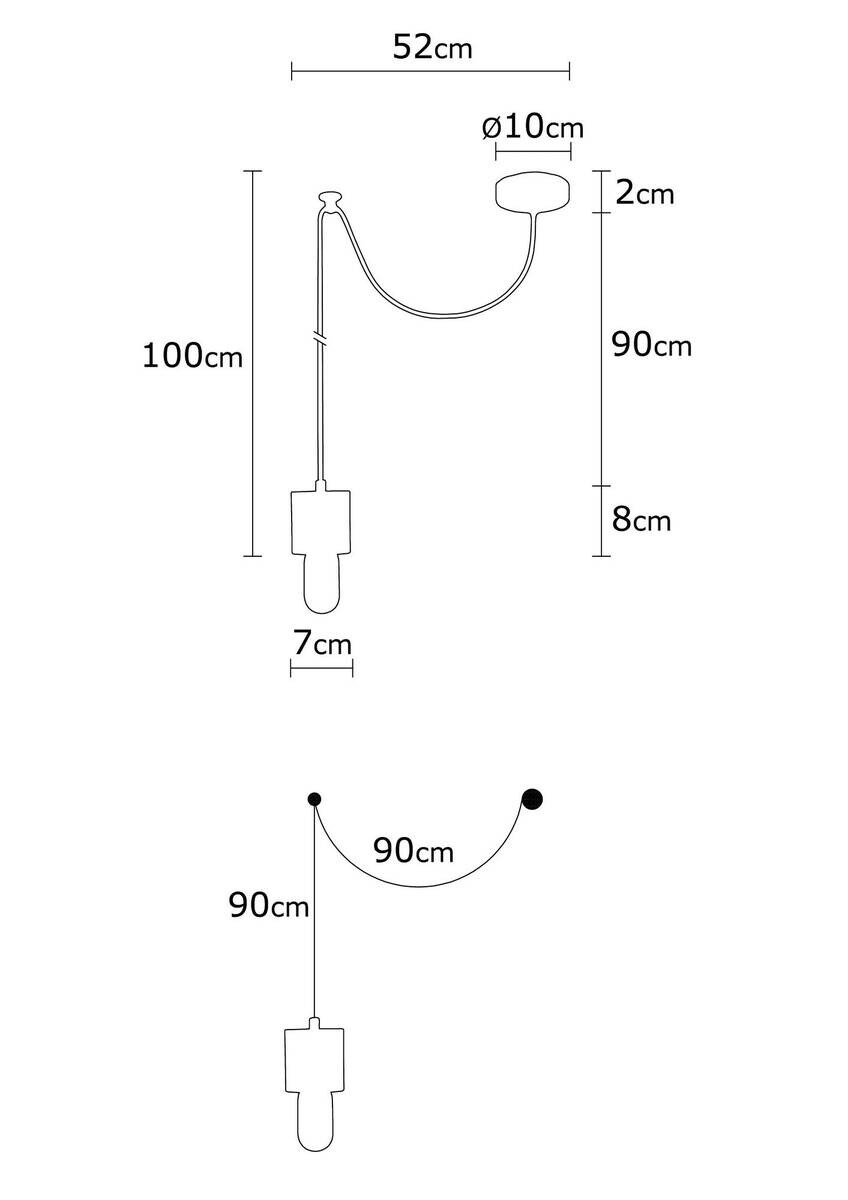 Opviq Pendelleuchte schwarz Metall B/H/T: ca. 49x100x49 cm E27 1 Brennstellen