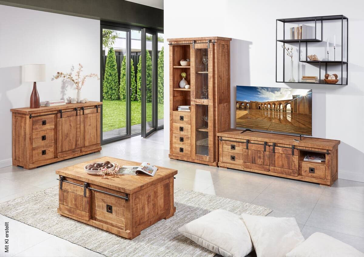Sideboard Kongo sägerau natur B/H/T: ca. 145x85x47 cm