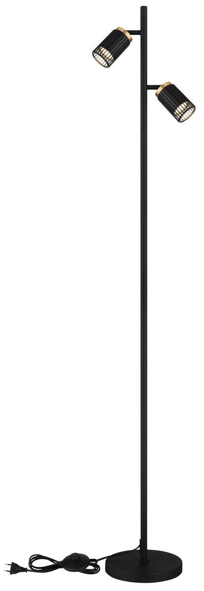 GLOBO Stehlampe mattschwarz Metall Aluminium B/H/T/L: ca. 22x158x27,5x27,5 cm GU10 2 Brennstellen