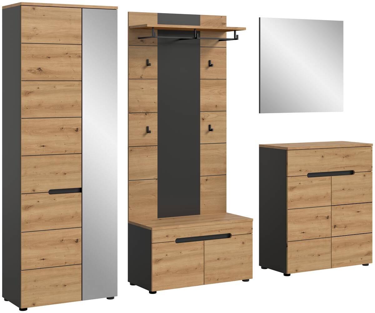 Garderobe Canu basaltgrau Nachbildung Artisan Nachbildung B/H/T: ca. 255x190x37 cm