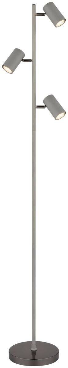 GLOBO Stehlampe schwarz Chrom grau Metall Kunststoff B/H/T: ca. 21,5x154x23 cm GU10 3 Brennstellen