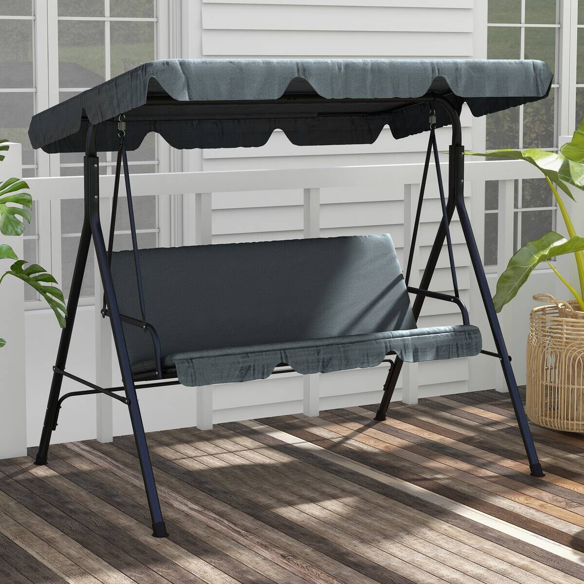 Outsunny Hollywoodschaukel grau Polyester B/H/L: ca. 110x153x172 cm