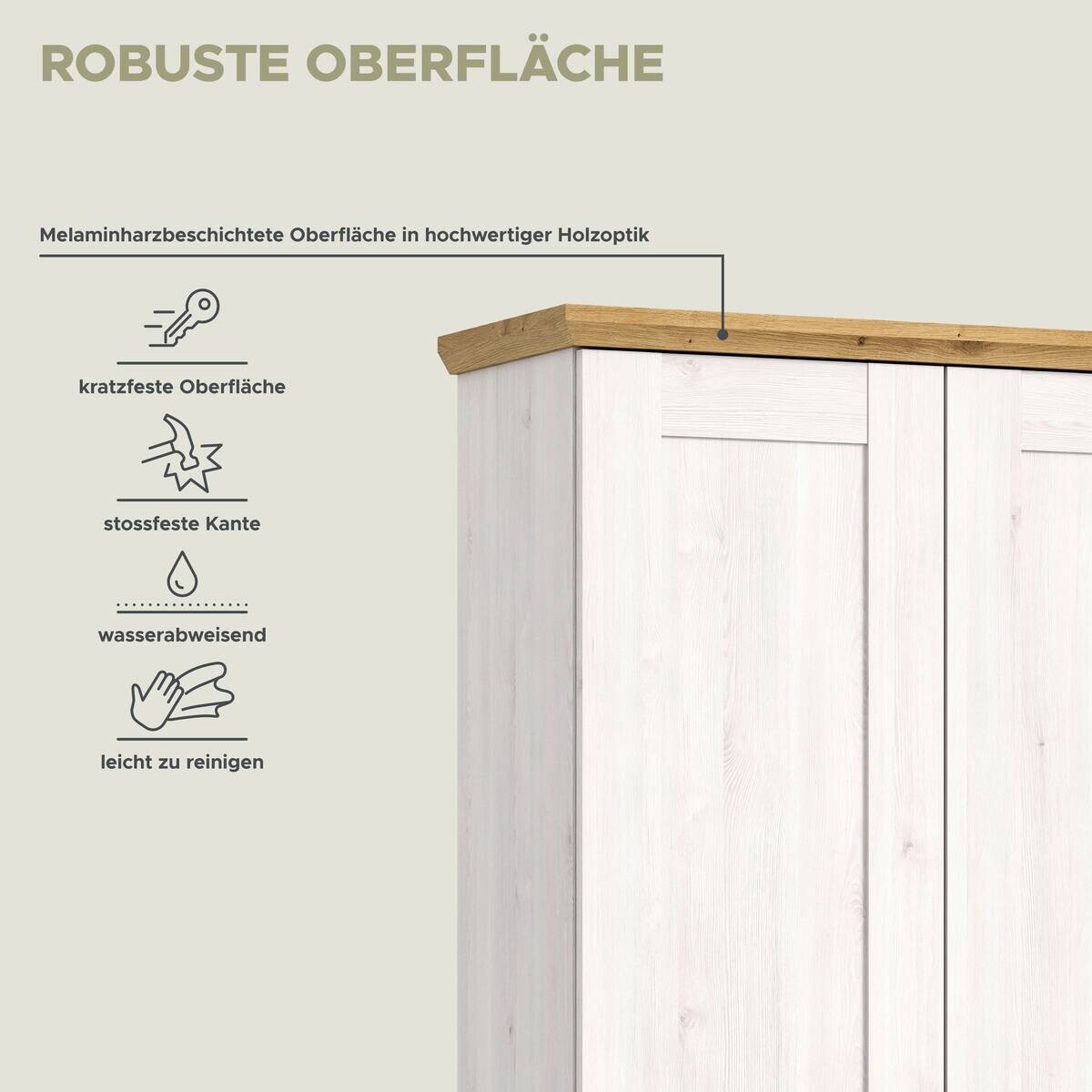Garderobe Verona Sibiu Lärche Nachbildung Eiche Artisan Nachbildung B/H/T: ca. 175x196x39 cm