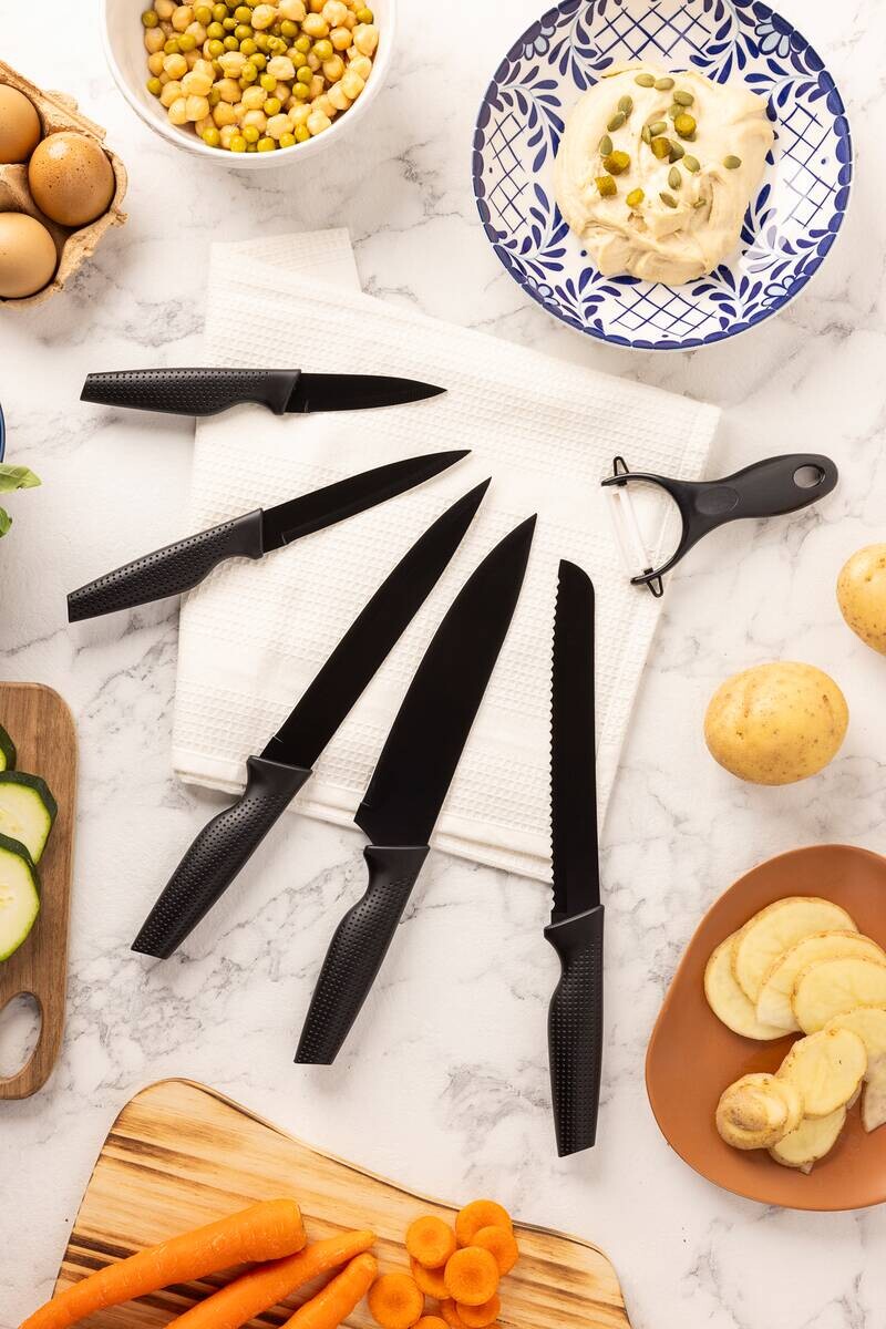 SAN IGNACIO Messerset WILLOW schwarz Edelstahl 6 tlg.