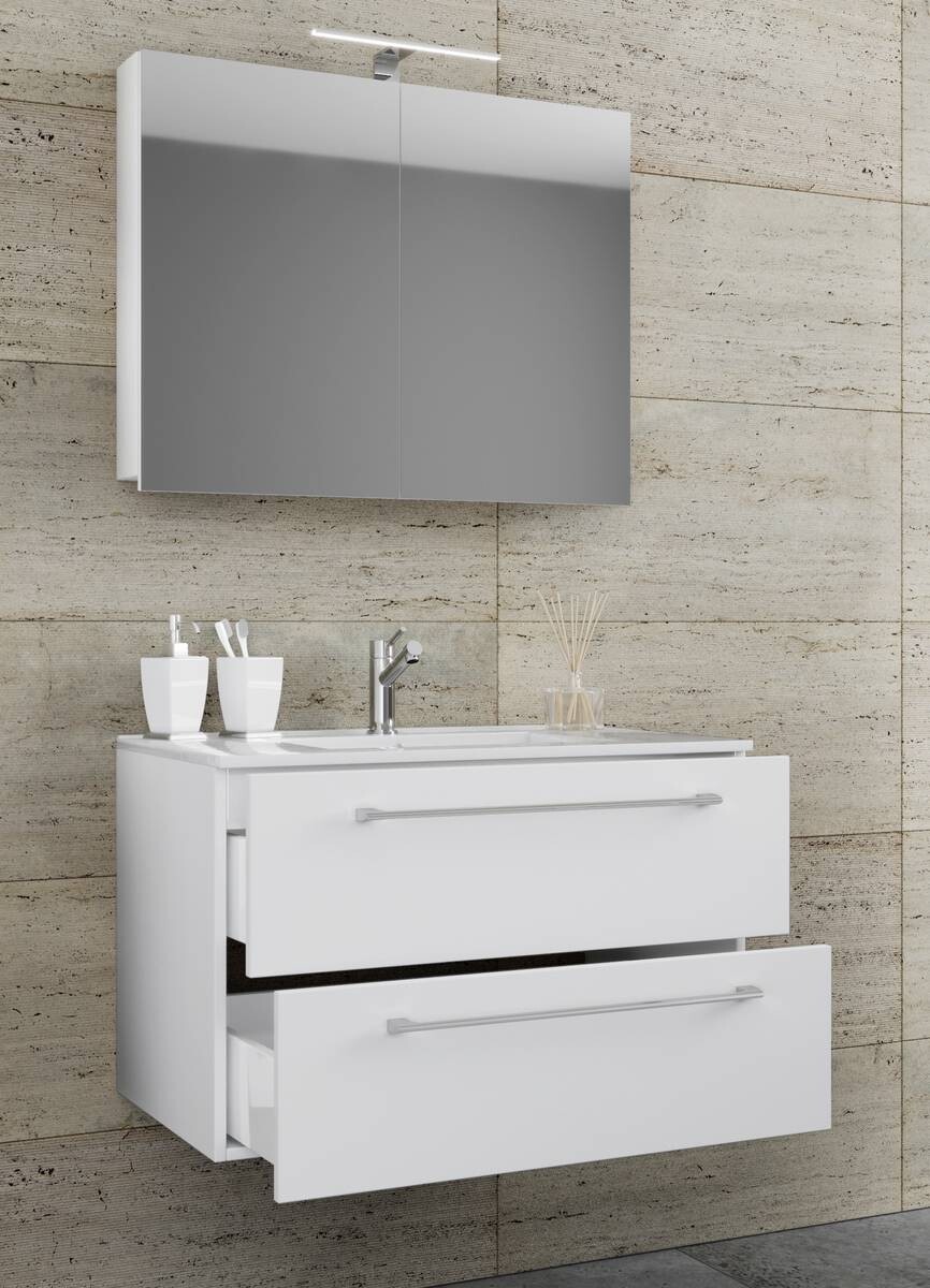 Waschplatz 3tlg-Badinos weiß B/H/T: ca. 80x50x46 cm