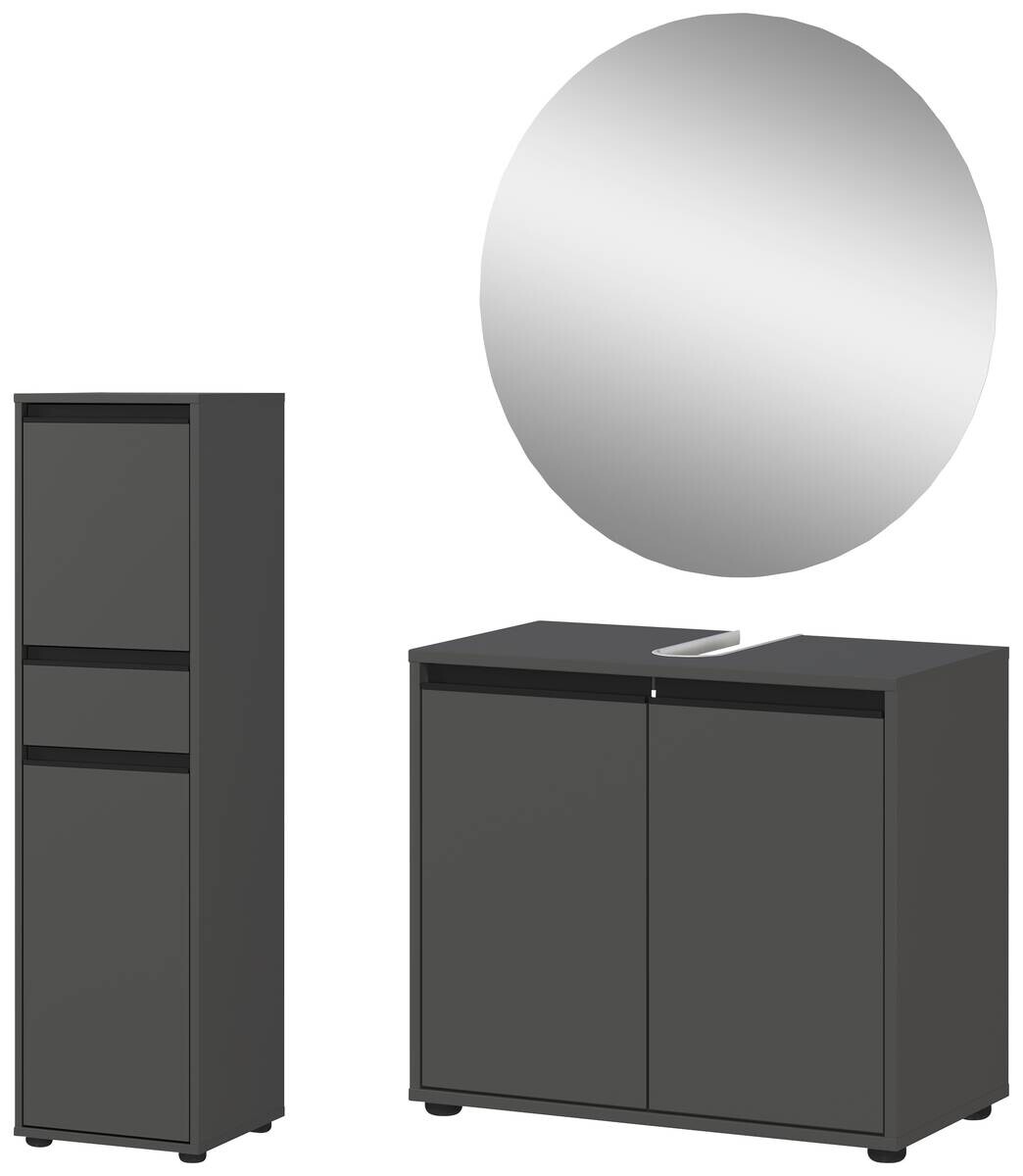 Badezimmer-Set 9943-547 Graphit B/H/T: ca. 108x200x34 cm