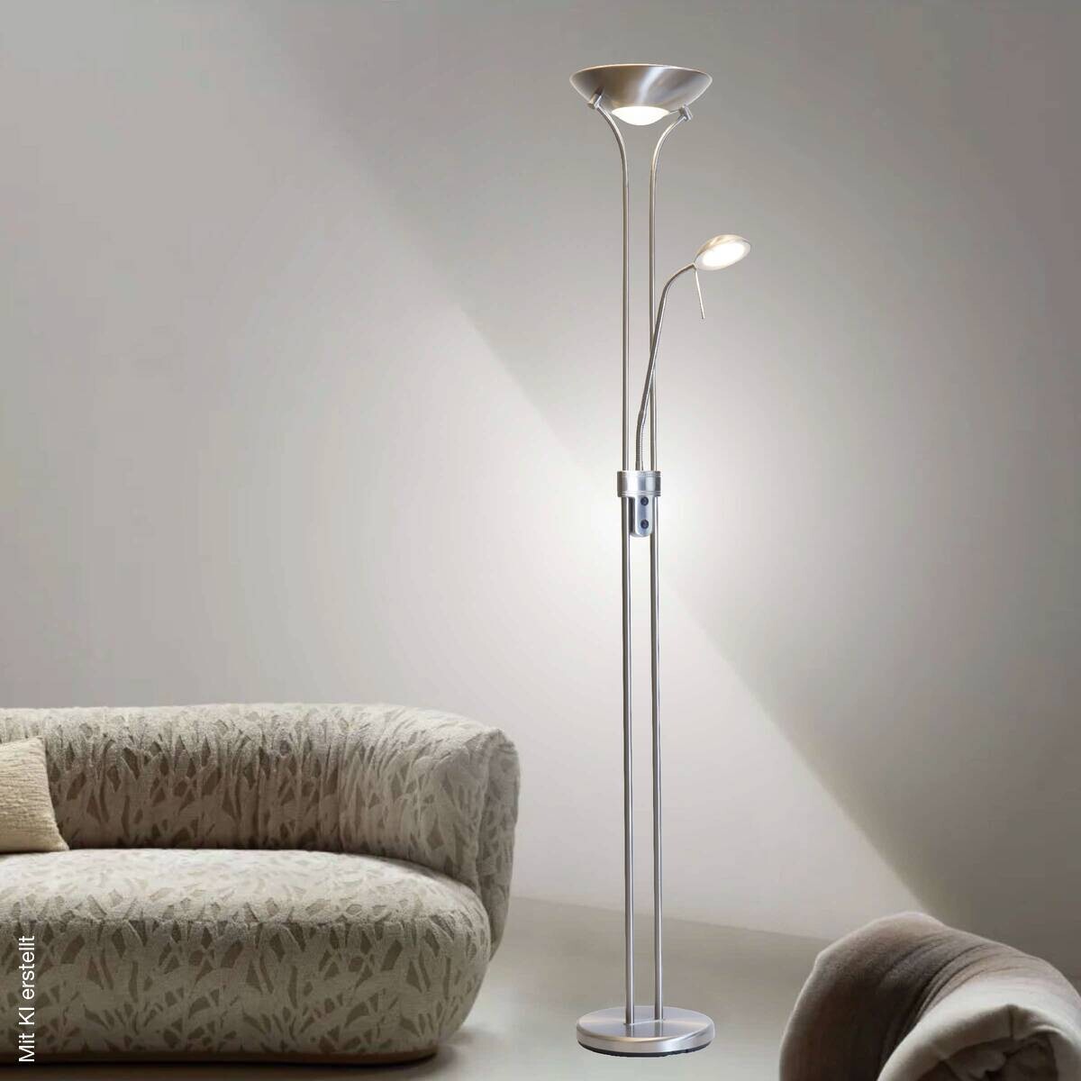 POCOline Stehlampe Lobo nickel Metall Acryl H/D: ca. 173x26 cm