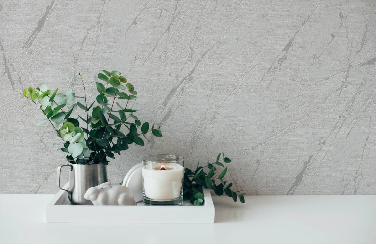 Vliestapete Marmor grau silber B/L: ca. 53x1005 cm