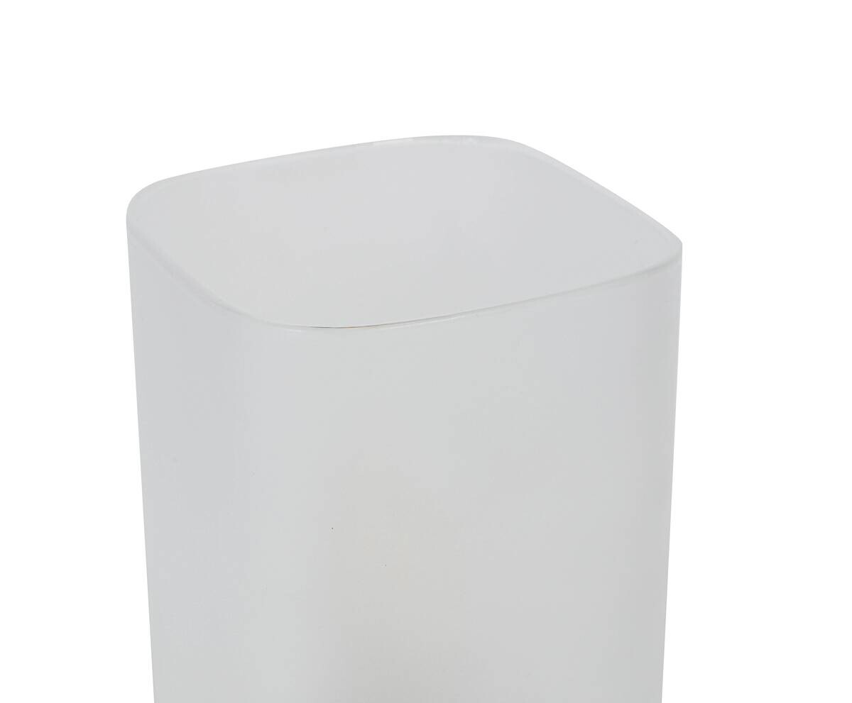 Nolo Tischleuchte Paige weiß Glas B/H/L: ca. 9,5x20x9,5 cm E27 1 Brennstellen