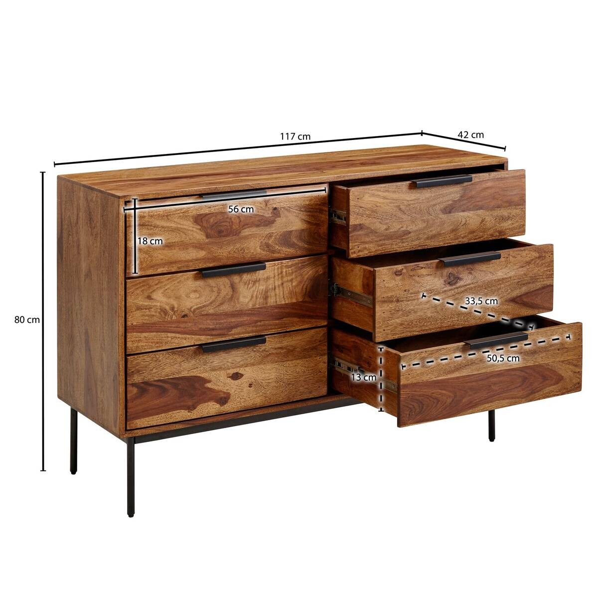 Kommode rosenholz Nachbildung B/H/T: ca. 117x80x42 cm