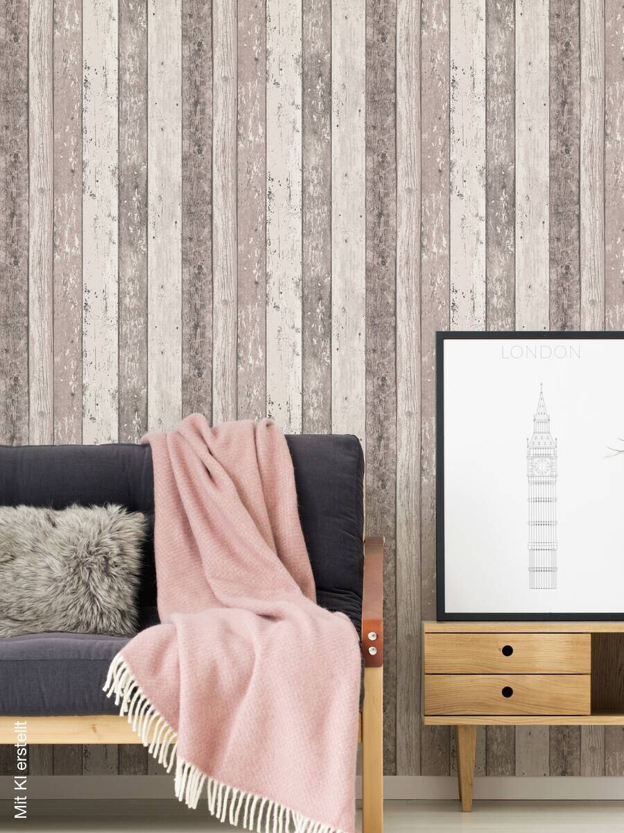 A.S.Creation Vliestapete Best of Woodn Stone 2nd Edition Holzoptik braun B/L: ca. 53x1005 cm