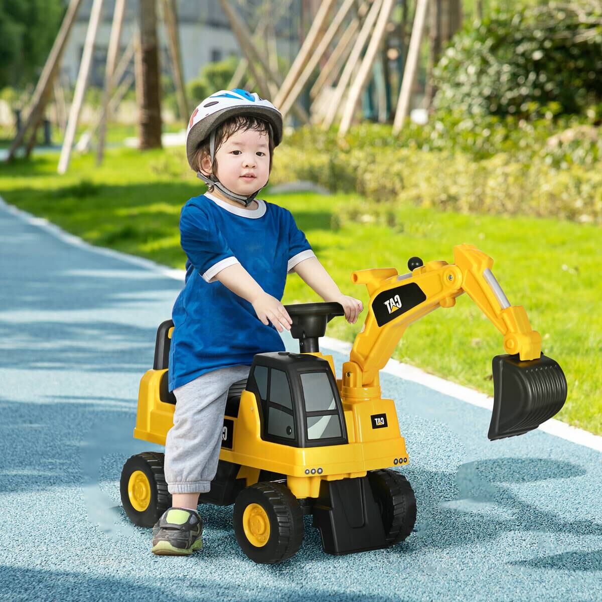 HOMCOM Kinder-Fahrzeug gelb B/H/L: ca. 27,5x85x47,5 cm