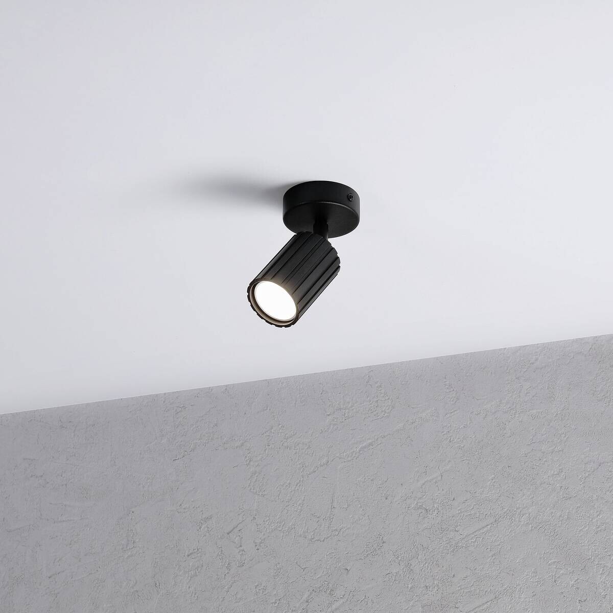 Lamkur Wandleuchte Prisma schwarz Stahl B/H/L: ca. 8x16x8 cm GU10 1 Brennstellen