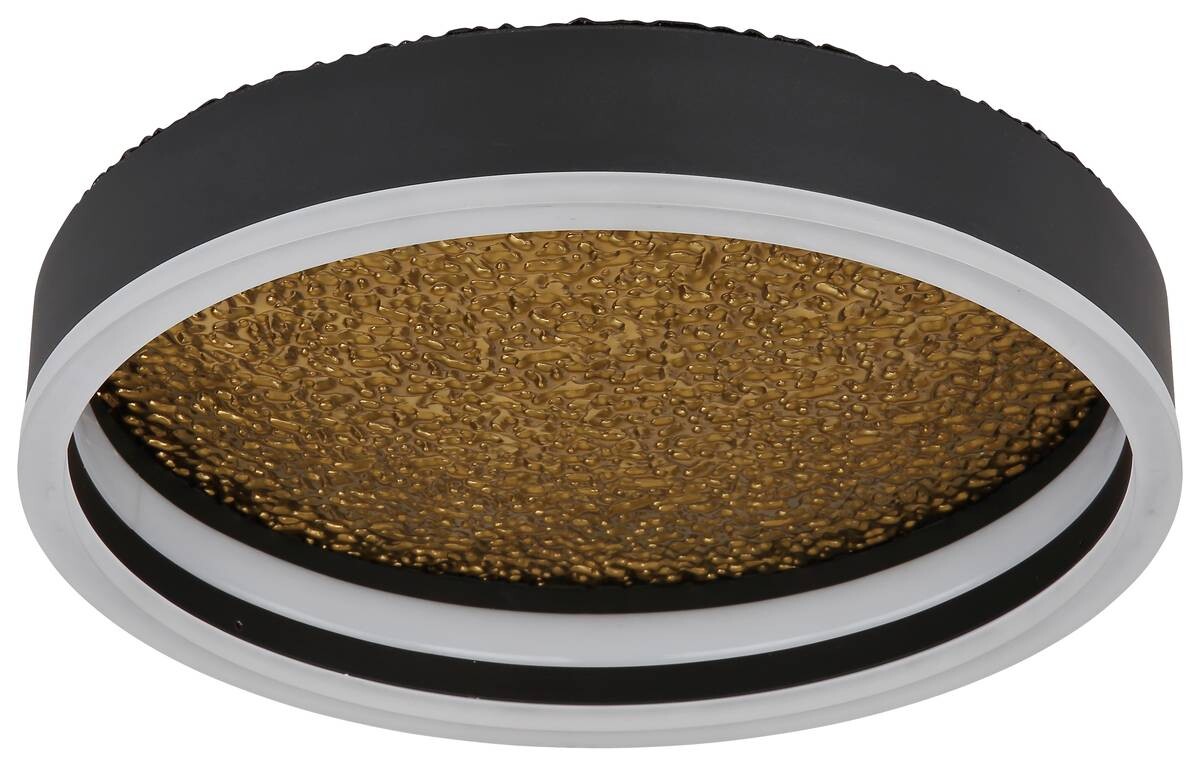 GLOBO LED-Deckenleuchte 48460-24 Hedi Opal gold schwarz weiß Metall Acryl Silikon H/D: ca. 7,5x30 cm 1 Brennstellen