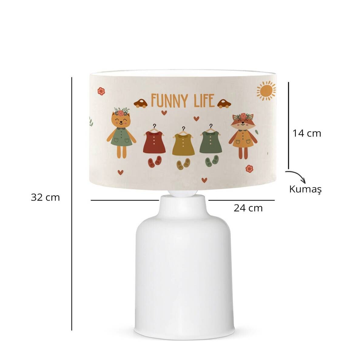 Tischleuchte mehrfarbig Kunststoff Stoff B/H/L/D: ca. 24x32x24x24 cm E27 1 Brennstellen