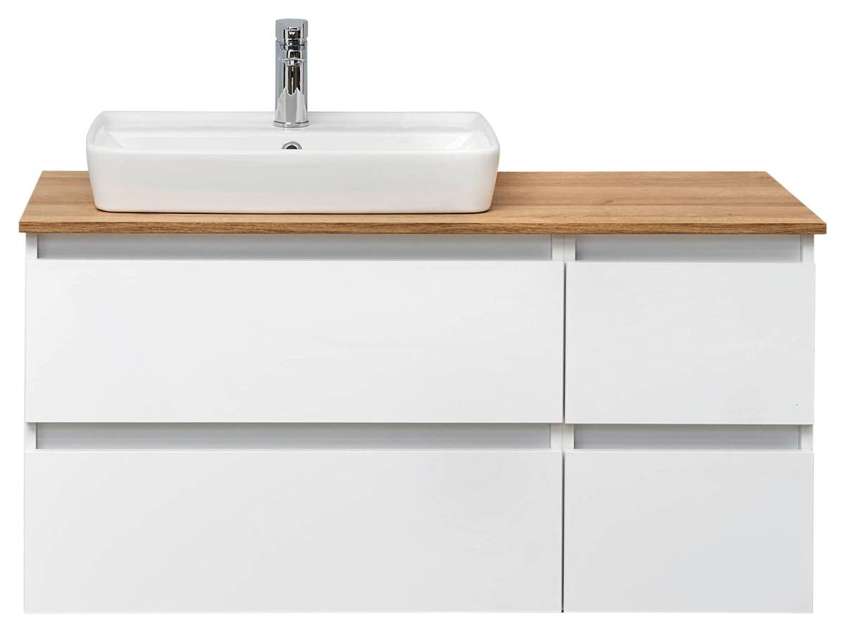 Waschbeckenunterschrank Quickset 360 weiß glanz B/H/T: ca. 110x53x49 cm