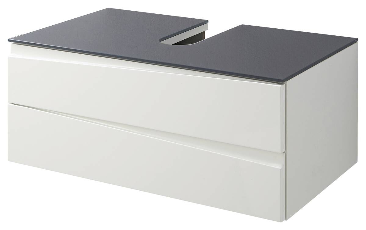 Waschplatz SHAPE grau weiß Hochglanz B/H/T: ca. 80x33x47 cm