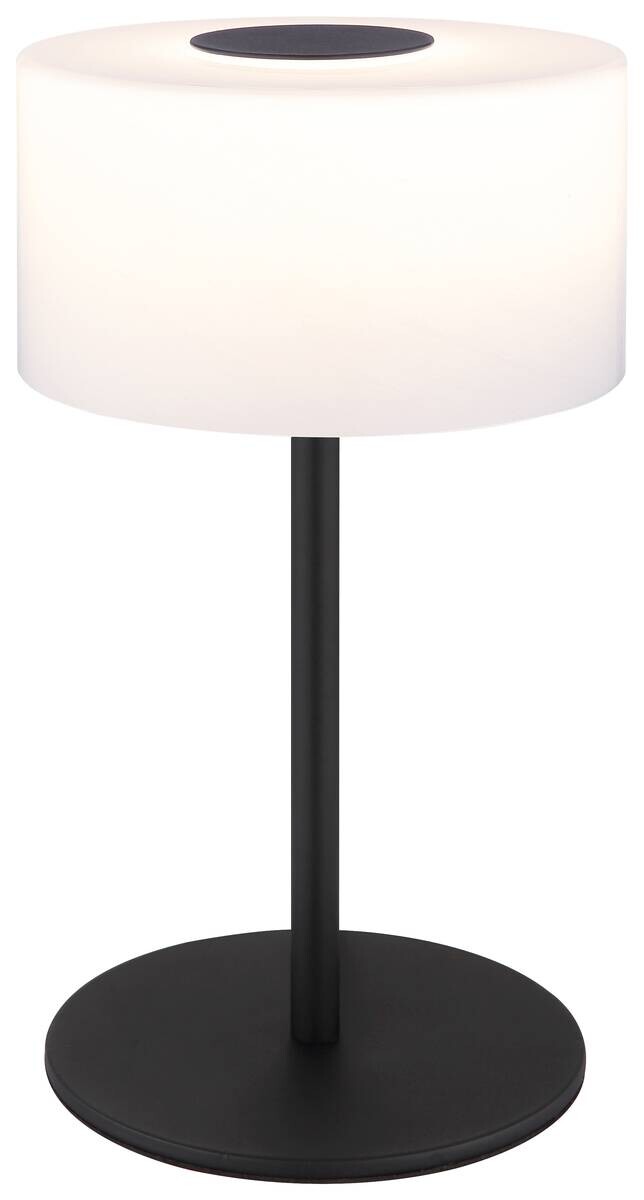 GLOBO Tischleuchte mattschwarz Opal Metall Glas H/D: ca. 34,5x20 cm 1 Brennstellen