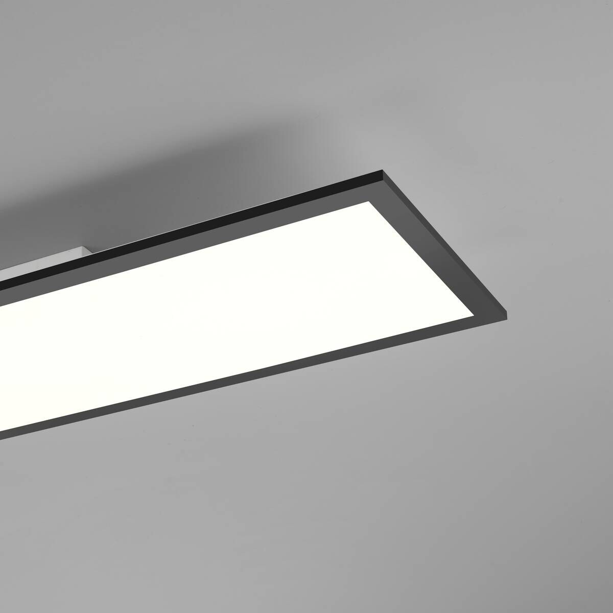 Just Light LED-Deckenleuchte Flat schwarz B/H/L: ca. 25x6,5x100 cm