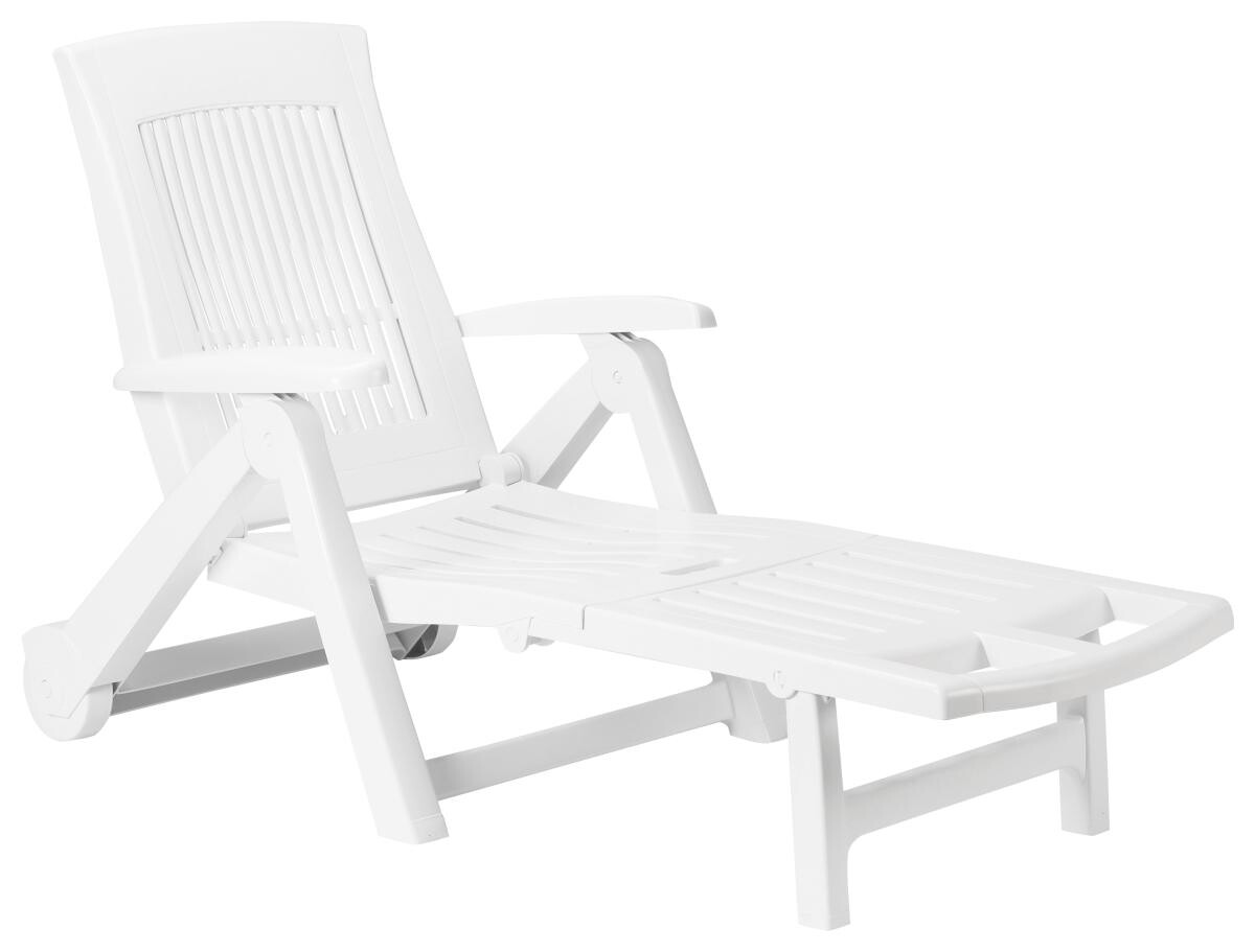 ProGarden Gartenliege Zircone weiß Kunststoff B/H/L: ca. 72x101x195 cm