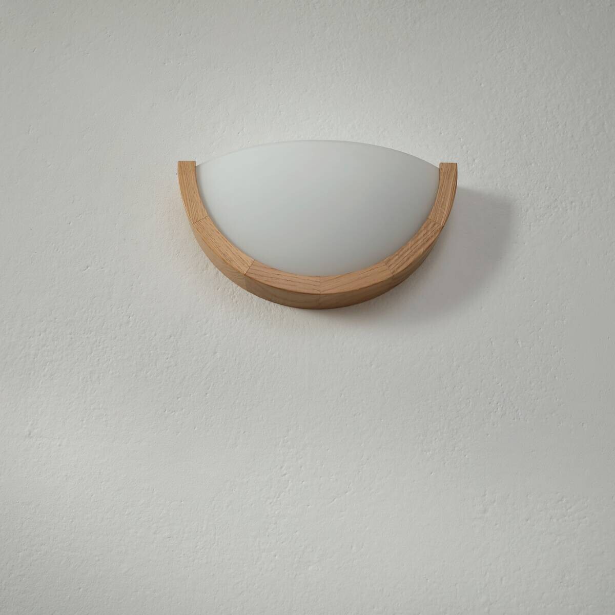 Lamkur Wandleuchte Eiche Holz Glas B/H/L: ca. 20x14x30 cm E27 1 Brennstellen