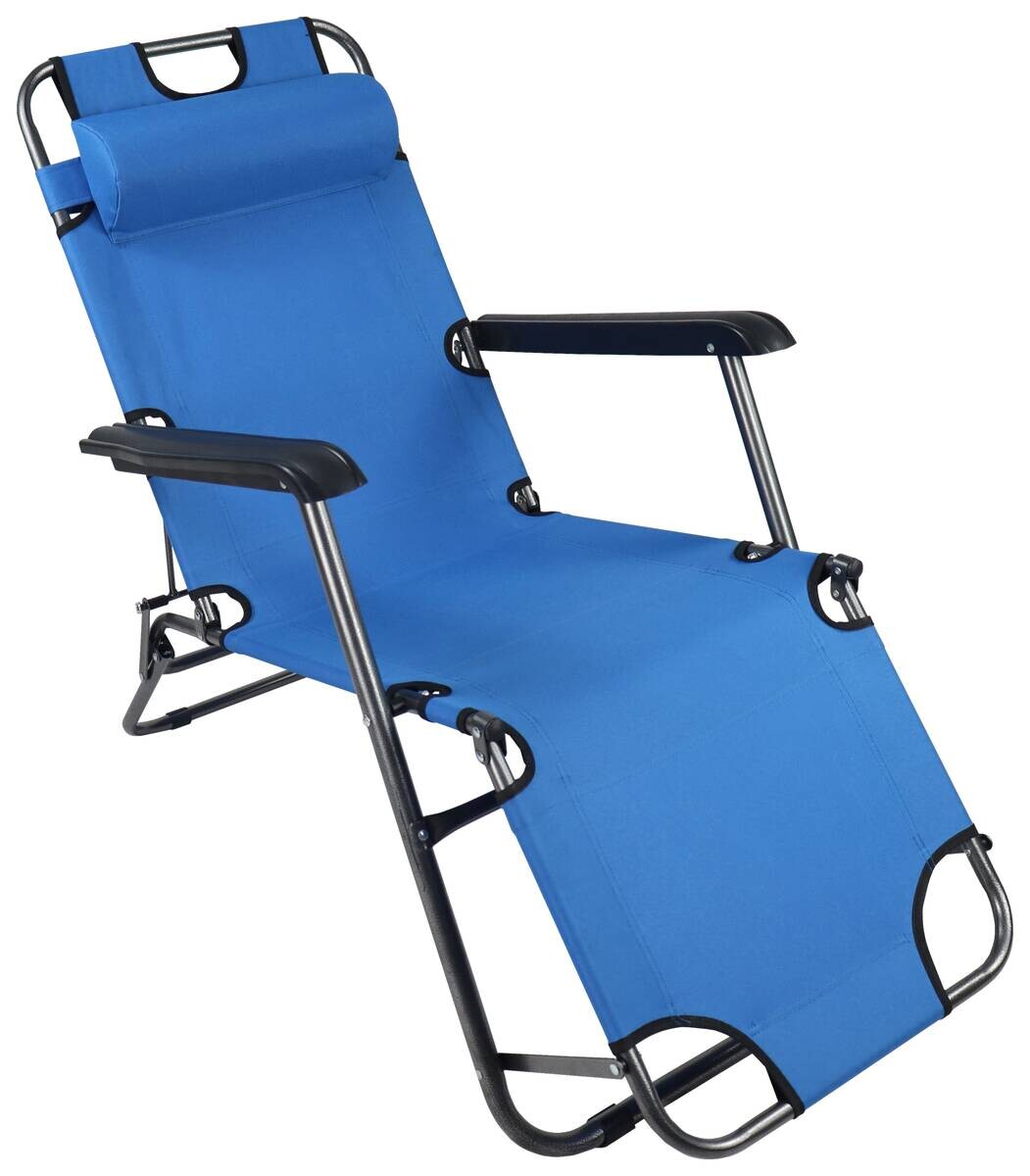 VCM Relaxliege Maltosa blau Stahl